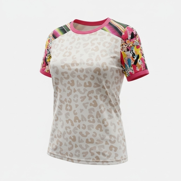 Sunshine & Rodeos Tops - Sun Shine & Rodeos Leopard Print Short Sleeve Women's Tee